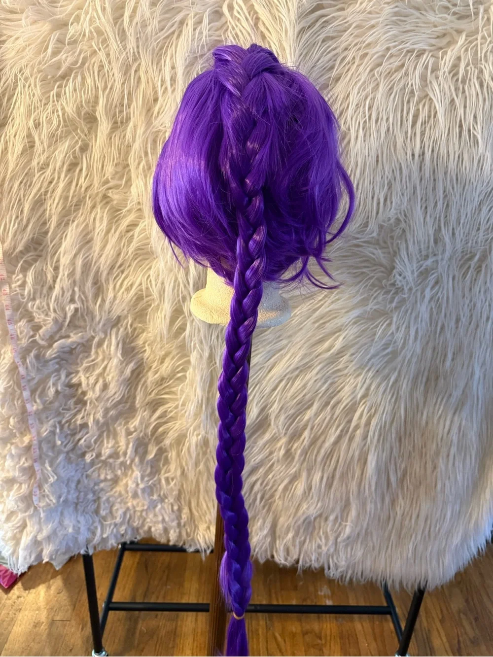 Vibrant Purple Women’s Synthetic Wig with Braid